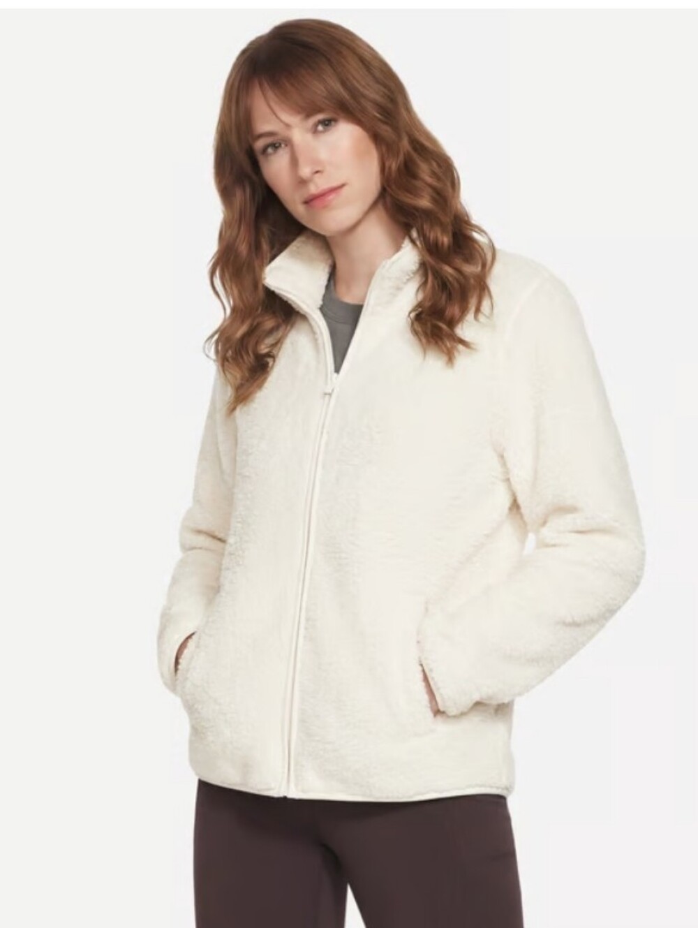 NWzt $80 Skechers -Sherpa Off White Jacket Size M